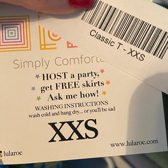 NWT LULAROE MULTICOLORED PYRAMID accuracy MEASUREMENTS BELOW S - Picture 6 of 8